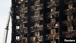 Сгоревший 24-этажный дом в Лондоне