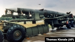 Май 1987 года, база США в Германии. Ракета "Першинг-2". К 1991 году эти ракеты были не только выведены, но и уничтожены