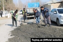 Хашар в махалле «Найман» Тайлакского района Самаркандской области.