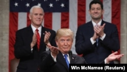 Трамп Конгрессте кайрылуу жасаган учур. Вашингтон, 30-январь, 2018-жыл. 