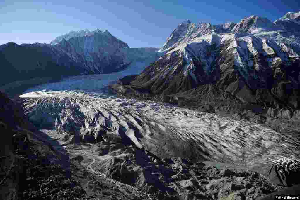 A glacier in Chitral visited by the royals. The glacier has retreated significantly in recent years due to climate change.