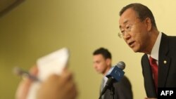 UN Secretary-General Ban Ki-Moon speaks to the media following the attacks 