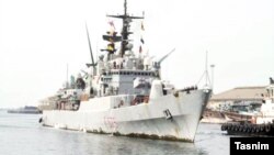 The Italian frigate Euro, which docked in the Iranian port of Bandar Abbas on September 24