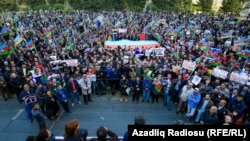 Azerbaýjanyň oppozisiýasy korrupsiýa garşy protest geçirdi, Baku, 28-nji oktýabr, 2017.