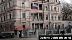 The Russian Embassy in Riga (file photo)