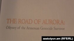 Armenia -- The cover of a new book on Armenian Genocide: "The Road of Aurora: Odyssey of the Armenian Genocide Surviver".
