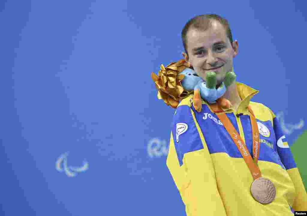 Ярослав Семененко, бронзовий призер із плавання на дистанцію 100 метрів на спині. Ріо-де-Жанейро, 8 вересня 2016 року