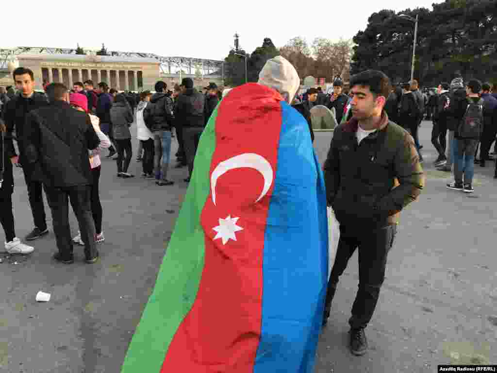 Azerbaijan -- local football fans before Azerbaijan-Germany tournament