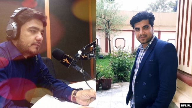 RFE/RL journalists Sabawoon Kakar (left) and Abadullah Hananzai
