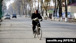 A man returning from a bazaar in the Ferghana city in eastern Uzbekistan.