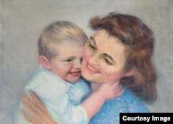 Картина Ирмы Геккер «С младенцем». 1952.