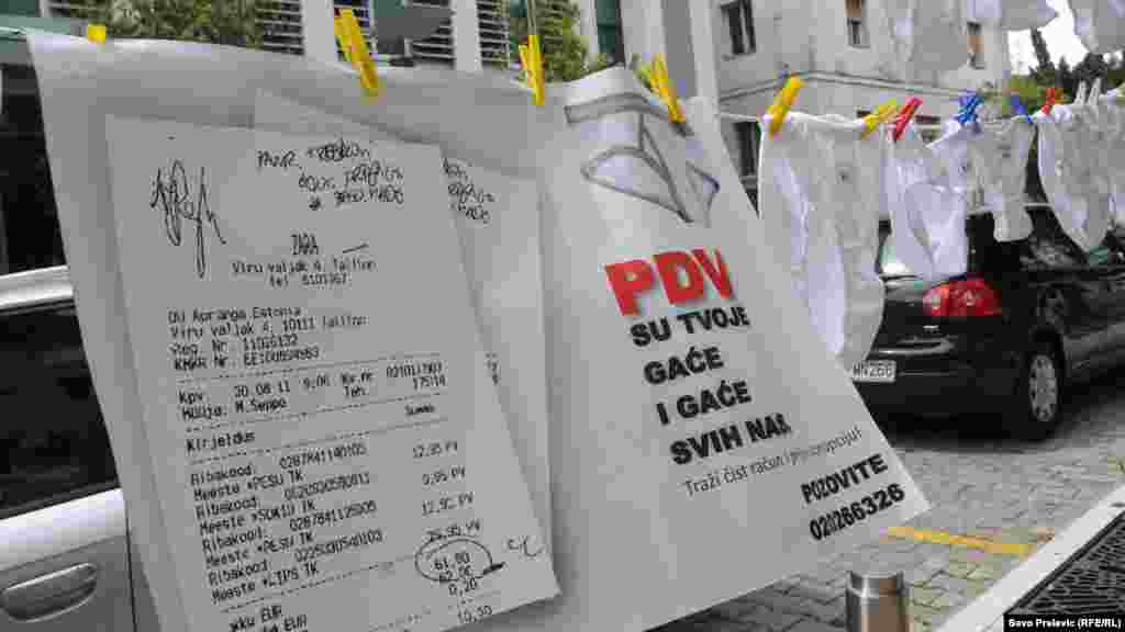 MANS protests outside government headquarters in Podgorica.
