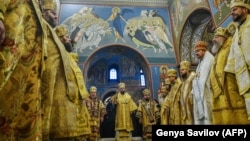 На фото: літургія з нагоди створення Православної церкви України в Михайлівському Золотоверхому соборі в Києві, 16 грудня 2018 року