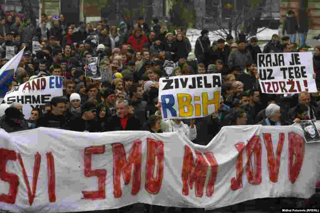 Protest zbog hašenja Jovana Divjaka u Sarajevu, 5. marta 2011