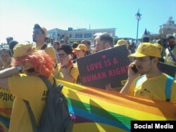 More than a dozen people were injured at last year's Kyiv pride event. (file photo
