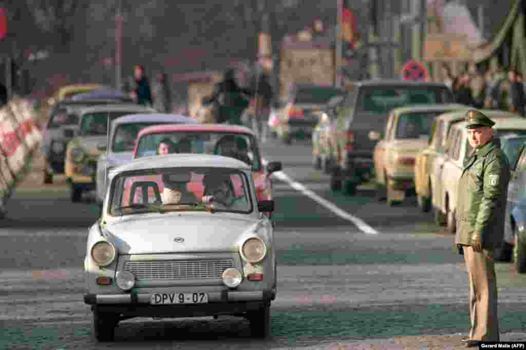But in East Germany, hopeful Trabant owners needed to spend around a year's salary for the car, and waiting times for delivery were often more than a decade.