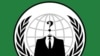 The logo of the group known as Anonymous