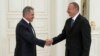 Azerbaijan -- Russian Defense Minister Sergey Shoygu (L) meets with Azerbaijani President Ilham Aliyev in Baku, August 14, 2016