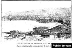 Вид Феодосии в 1896 году из книги Луи де Судака