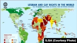 A map showing the rights of homosexuals around the world (CLICK TO ENLARGE)