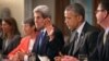اوباما (نفر دوم از راست) و دولت او در حال فعالیت برای عرضه توافق اتمی با ایران هستند