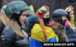 Революция достоинства. Участники Самообороны Майдана, Киев, 16 февраля 2014 года