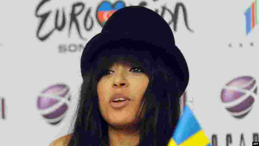 Loreen din Suedia, castigatoarea concursului international de muzica Eurovision 2012, de la Baku.