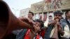 Musicians perform in the main square in Tirana, the Albanian capital. 