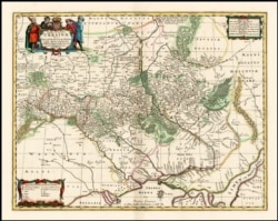Мапа України французького військового інженера і картографа Гійома Левассера де Боплана 1680 року (на основі генеральної карти 1648 року)