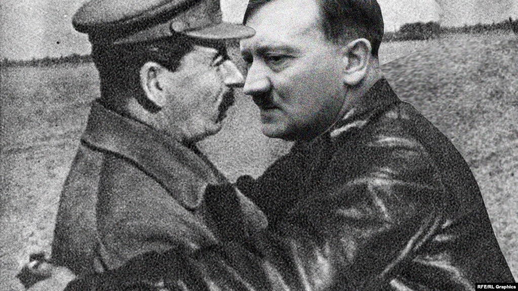 Iosif Stalin și Adolf Hitler, colaj