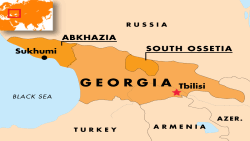 Georgia -- Map with Abkhazia and South Ossetia, updated 2008