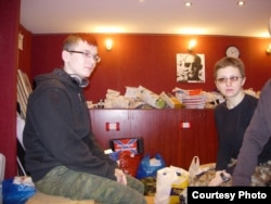 Artyom (left) and Masha say they hope to leave soon for eastern Ukraine.