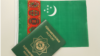 Bezeg suraty.Türkmenistanyň döwlet baýdagy we Türkmenistanyň raýatynyň biometriki pasporty. 