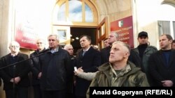Президент невизнаної республіки Абхазія Рауль Хаджимба на мітингу 15 грудня 2016 року