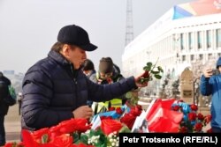 Белсенді Жанболат Мамай алаңда. 16 желтоқсан 2019 жыл.