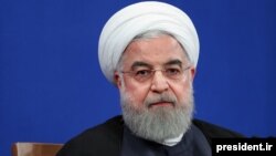 Iranian President Hassan Rouhani, in a press conference in Tehran on Monday, October 14, 2019.