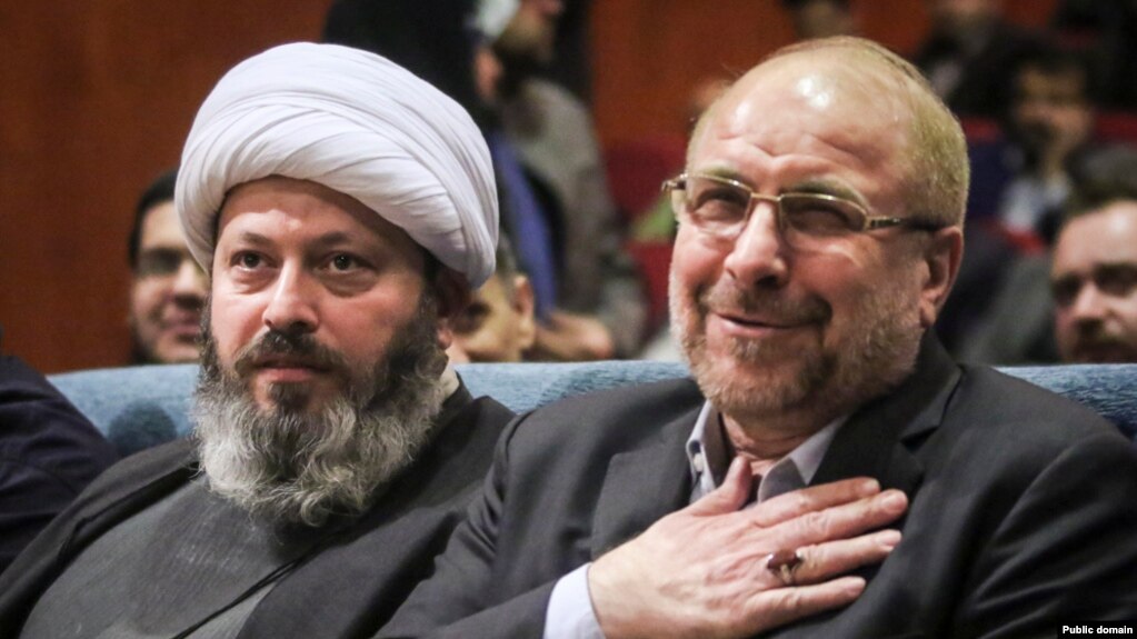Former mayor of Tehran Qalibaf and his religious sidekick Gholam Reza Qassemian. FILE PHOTO