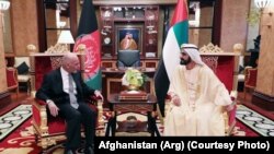 دیدار محمد اشرف غنی با شیخ محمد بن راشد آل مکتوم نایب رئیس امارات متحده عربی و همچنین حاکم دبی