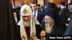 Патриарх Кирилл с константинопольским патриархом Варфоломеем в Стамбуле, 31 августа 2018