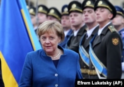 Канцлер Німеччини Ангела Меркель під час візиту до Києва, 1 листопада 2018 року
