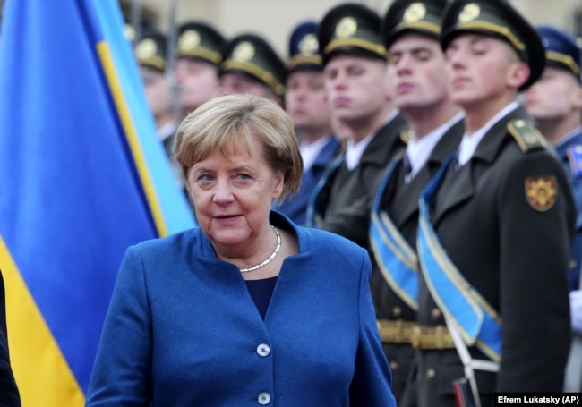 Канцлер Німеччини Ангела Меркель під час візиту до Києва, 1 листопада 2018 року