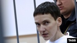 Savchenko in court in Moscow on February 10