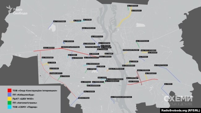 Дороги, які ремонтували у Києві у 2014-2016 роках