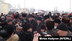 Акция протеста в Нарыне. 27 января 2016 года.