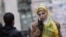 Azerbaijan -- A woman wearing the hijab, or Islamic headscarf, walks in Baku, 18Jan2011