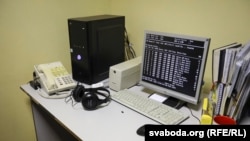 Пасьля ператрусу ў інфармацыйным агенцтве БелаПАН у Менску, архіўнае фота