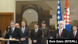 Konferencija za novinare predsjednika Hrvatske Iva Josipovića i članova Predsjedništva BiH, 31. siječanj 2011.