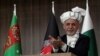 Afghan President Ashraf Ghani speaks during the integration ceremony of TAPI pipeline in the western Afghan city of Herat on February 23.