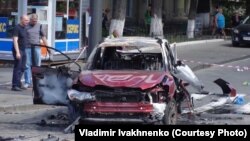 Машина, в которой при взрыве в Киеве 20 июля 2016 года погиб журналист Павел Шеремет.