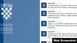 Twitter stranica Vlade Hrvatske